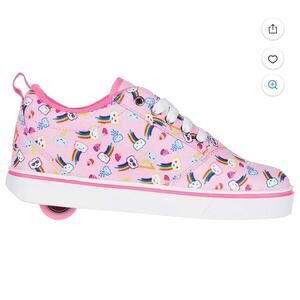 Heelys Girls Size 2 Pink Rainbow Print Wheeled Skate Shoes